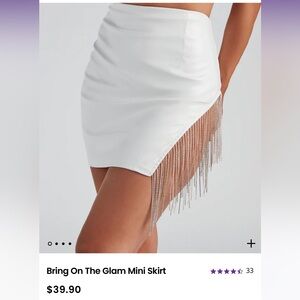 Windsor white fringe skirt